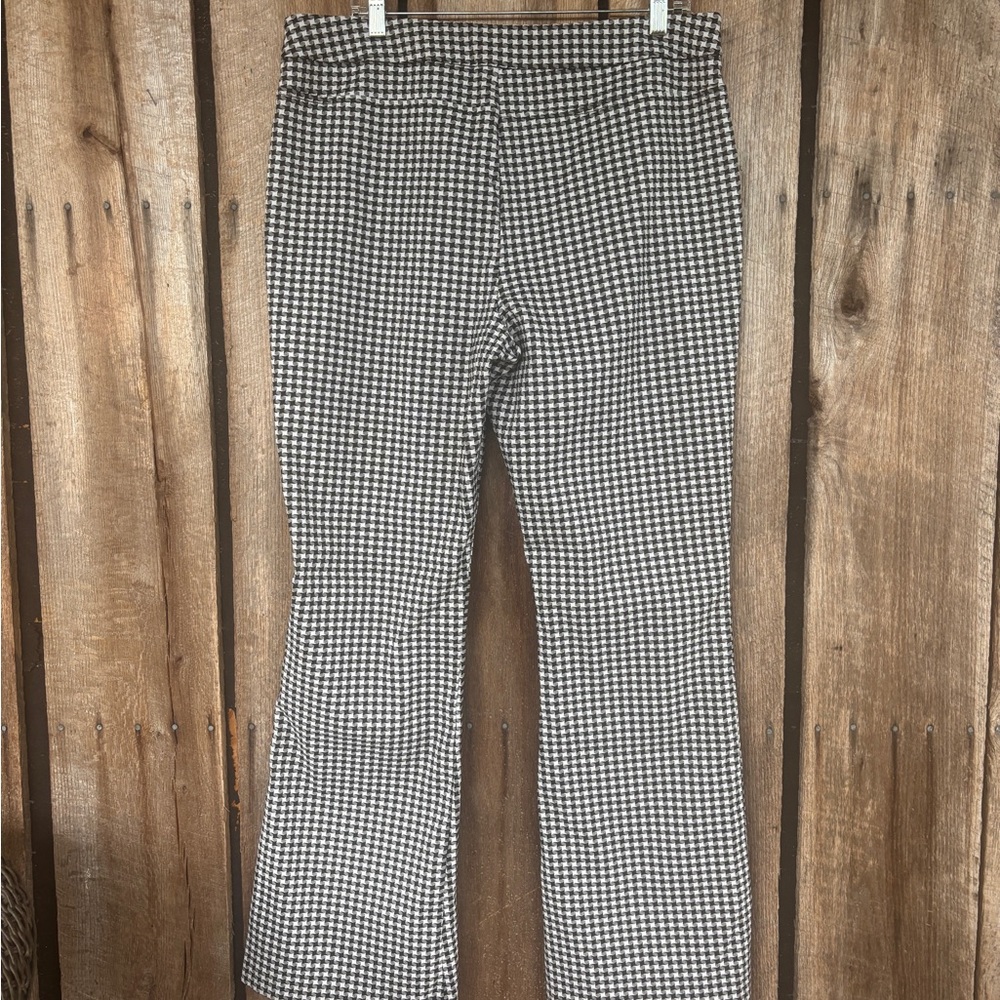 EST 1946 Houndstooth Bootcut Pants Women's 16 Mid Rise Black White Preppy Office - Picture 3 of 7
